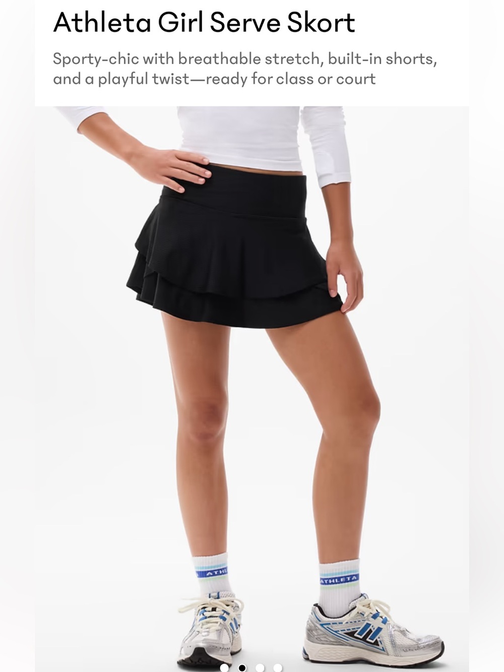Athleta Black Tiered Skater Skort